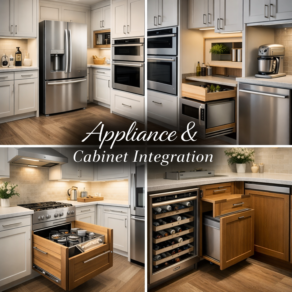 Modern kitchen with integrated appliances